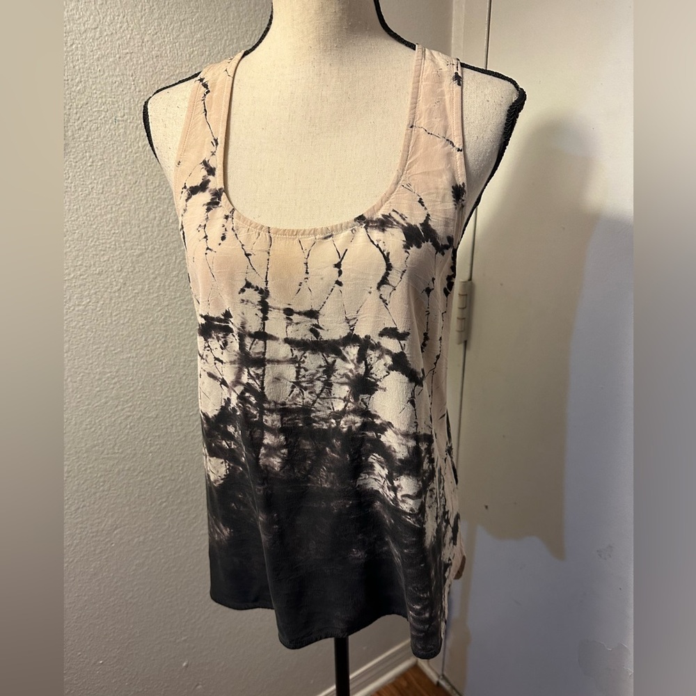 Gypsy 05 Black and Cream Tie-Dye Tank Top